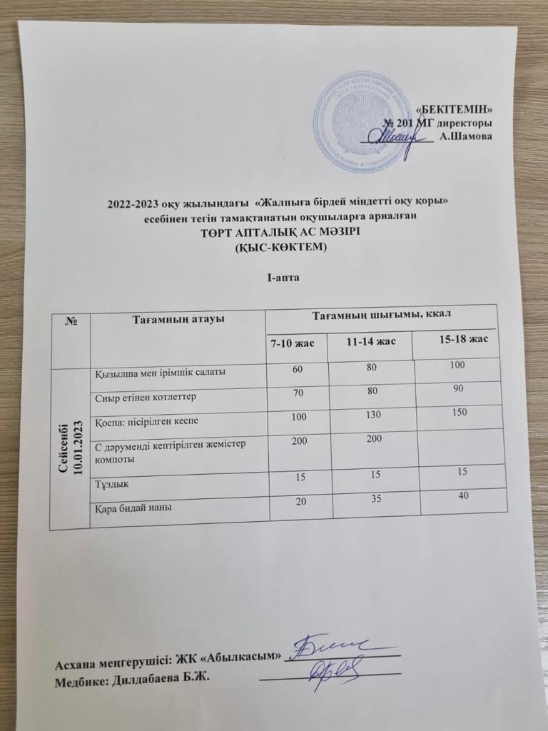 2022-2023 оқу жылындағы" Жалпыға бірдей міндетті оқу қоры" есебінен