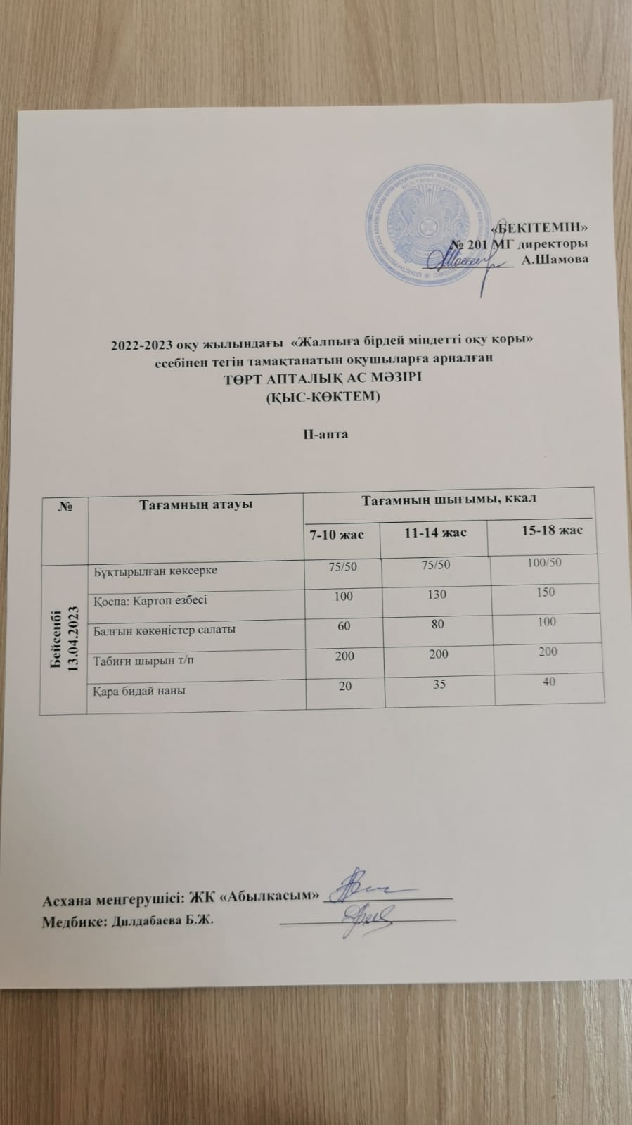 2022-2023 оқу жылындағы "Жалпыға бірдей міндетті оқу қоры" есебінен