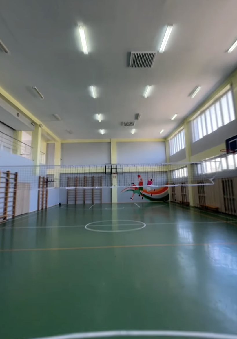 Мектеп спорт залында ағымдағы жөндеу жұмысы жасалды